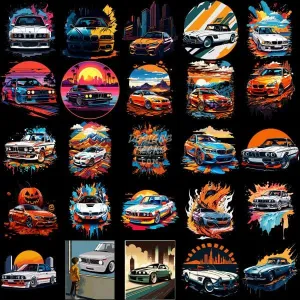 40 BMW Generated Cars Designs Bundle PNG