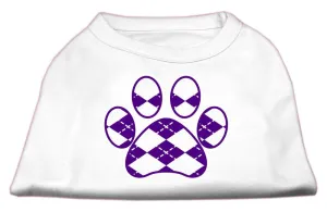 Argyle Paw Purple Screen Print Shirt White XXXL (20)