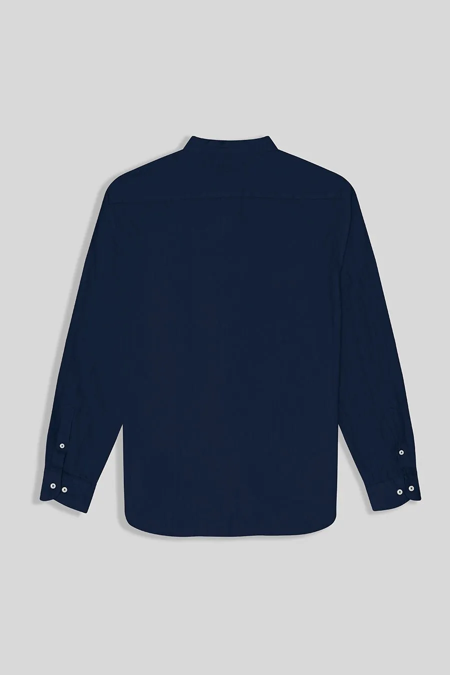 basic linen shirt mao navy
