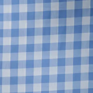 Blue and White Gingham Cotton Blended Broadcloth