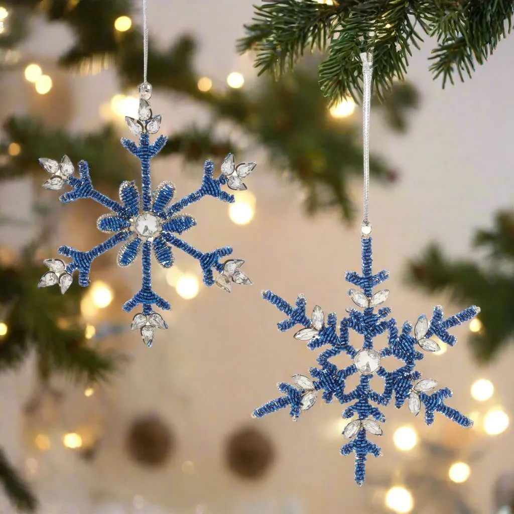 Blue Glass Bead Ornament -2 Styles