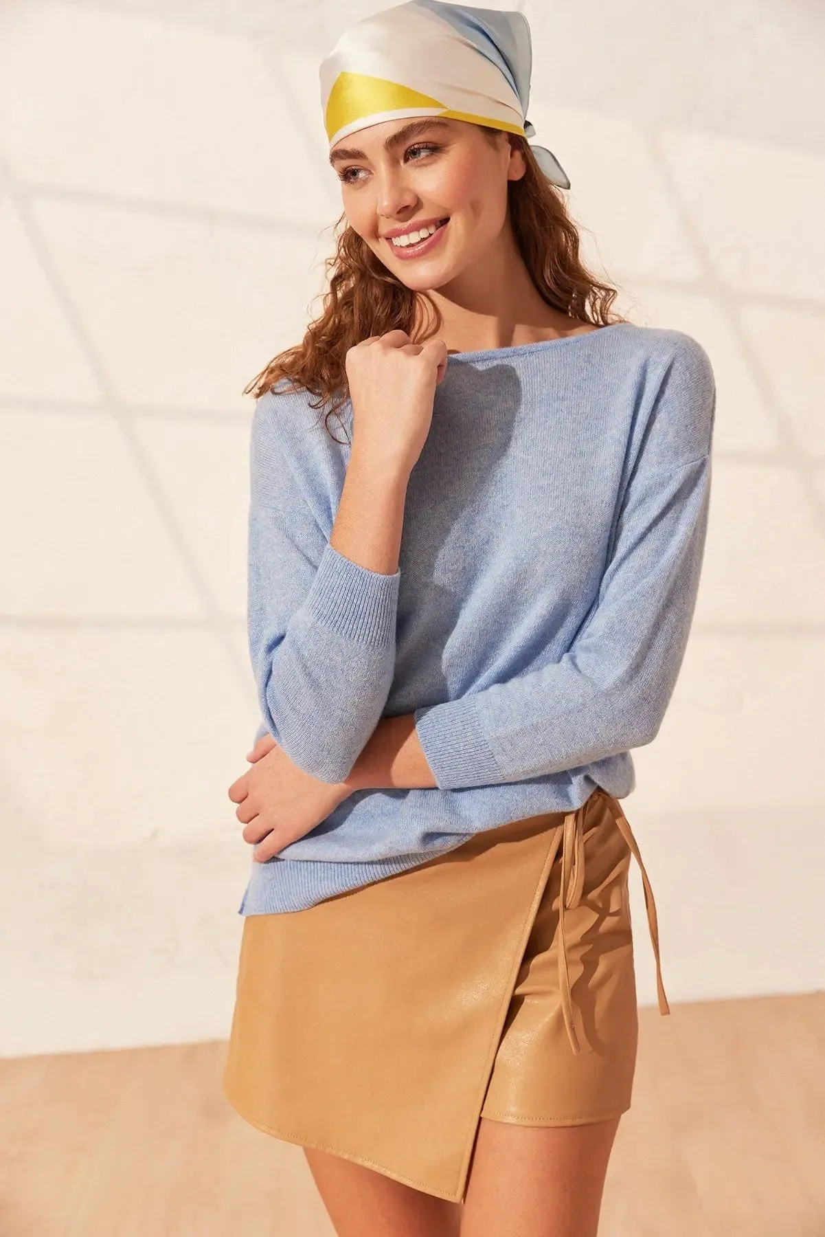 Blue Pure Cashmere Isabella Women's Sweater