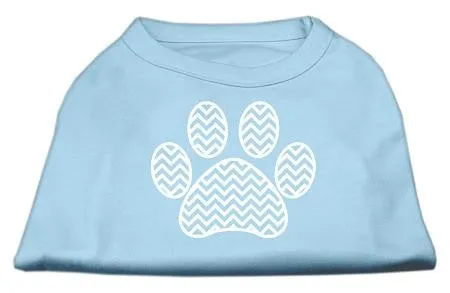 Chevron Paw Screen Print Shirt Baby Blue Sm (10)