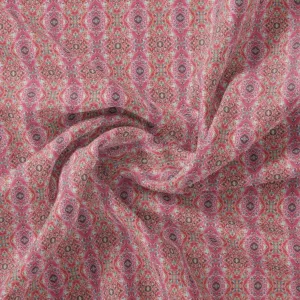 Classical Damask With Charm Colour Digital Printed Fabric - Pure Georgette