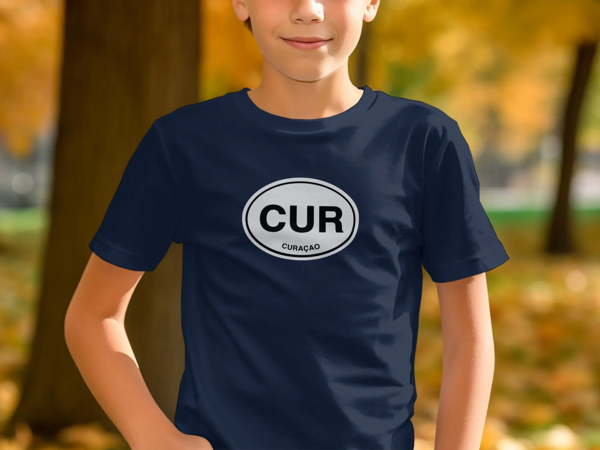 Curacao CUR Oval Emblem Design T-Shirts