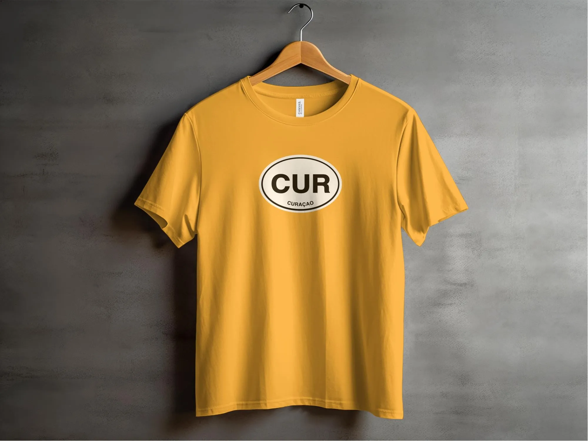 Curacao CUR Oval Emblem Design T-Shirts