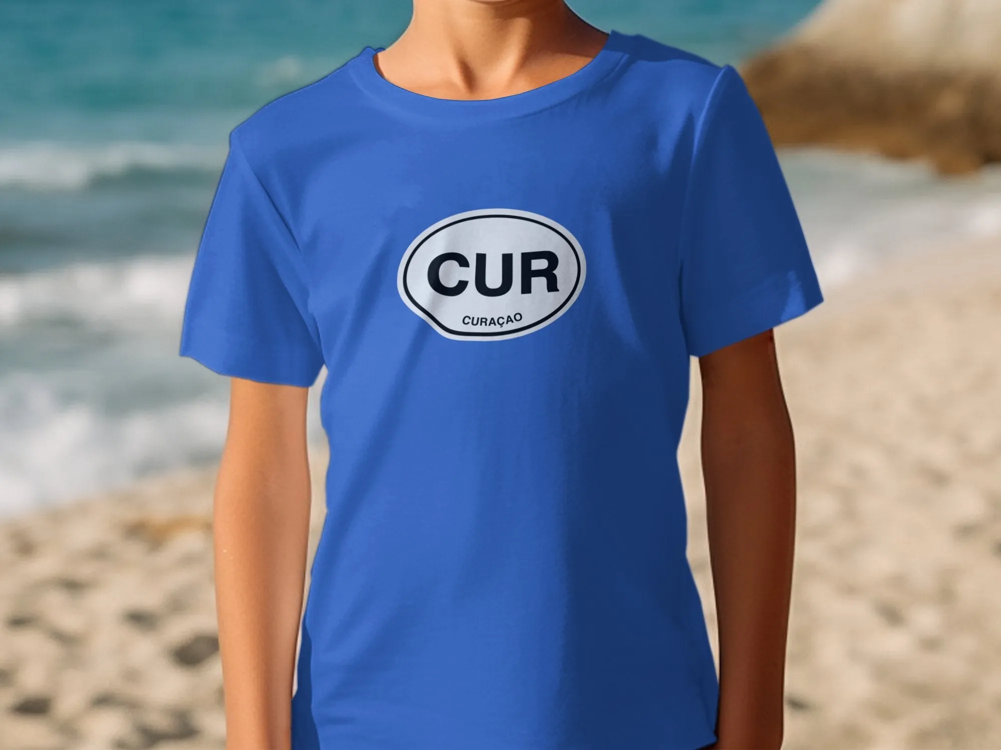 Curacao CUR Oval Emblem Design T-Shirts