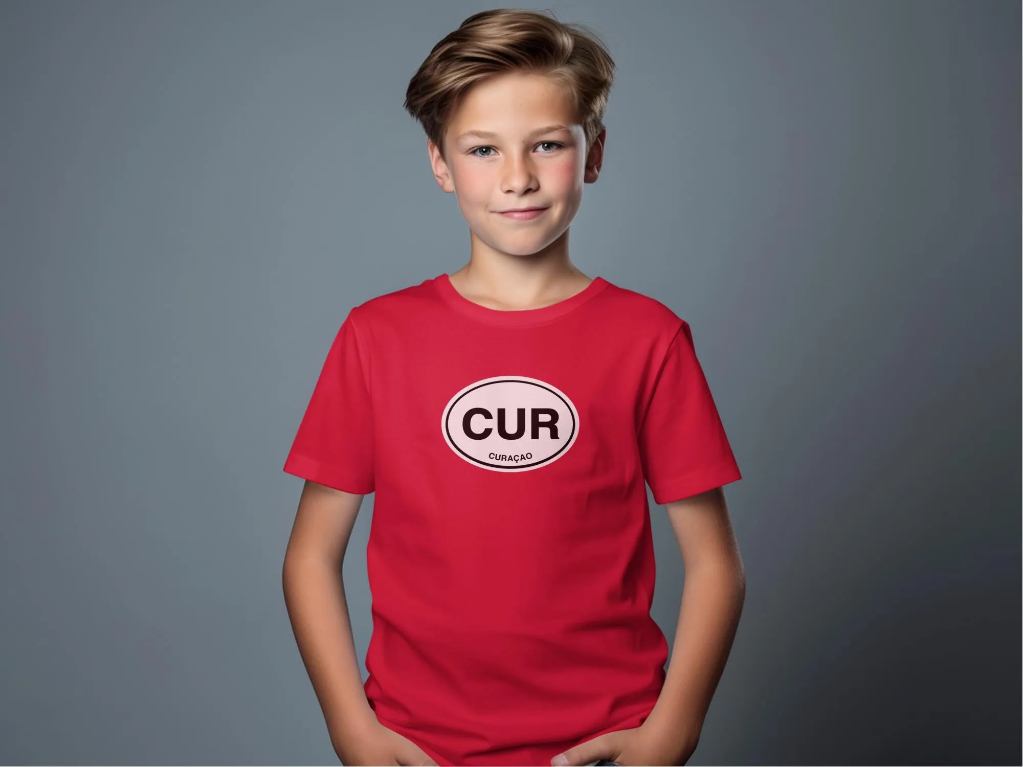 Curacao CUR Oval Emblem Design T-Shirts