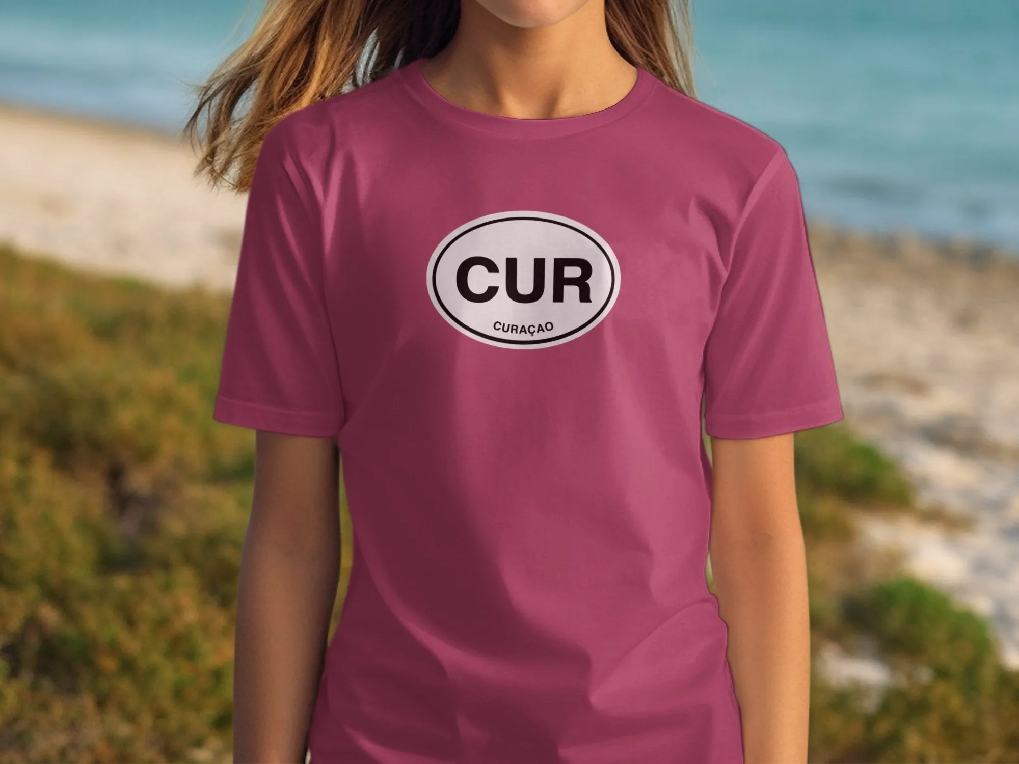Curacao CUR Oval Emblem Design T-Shirts