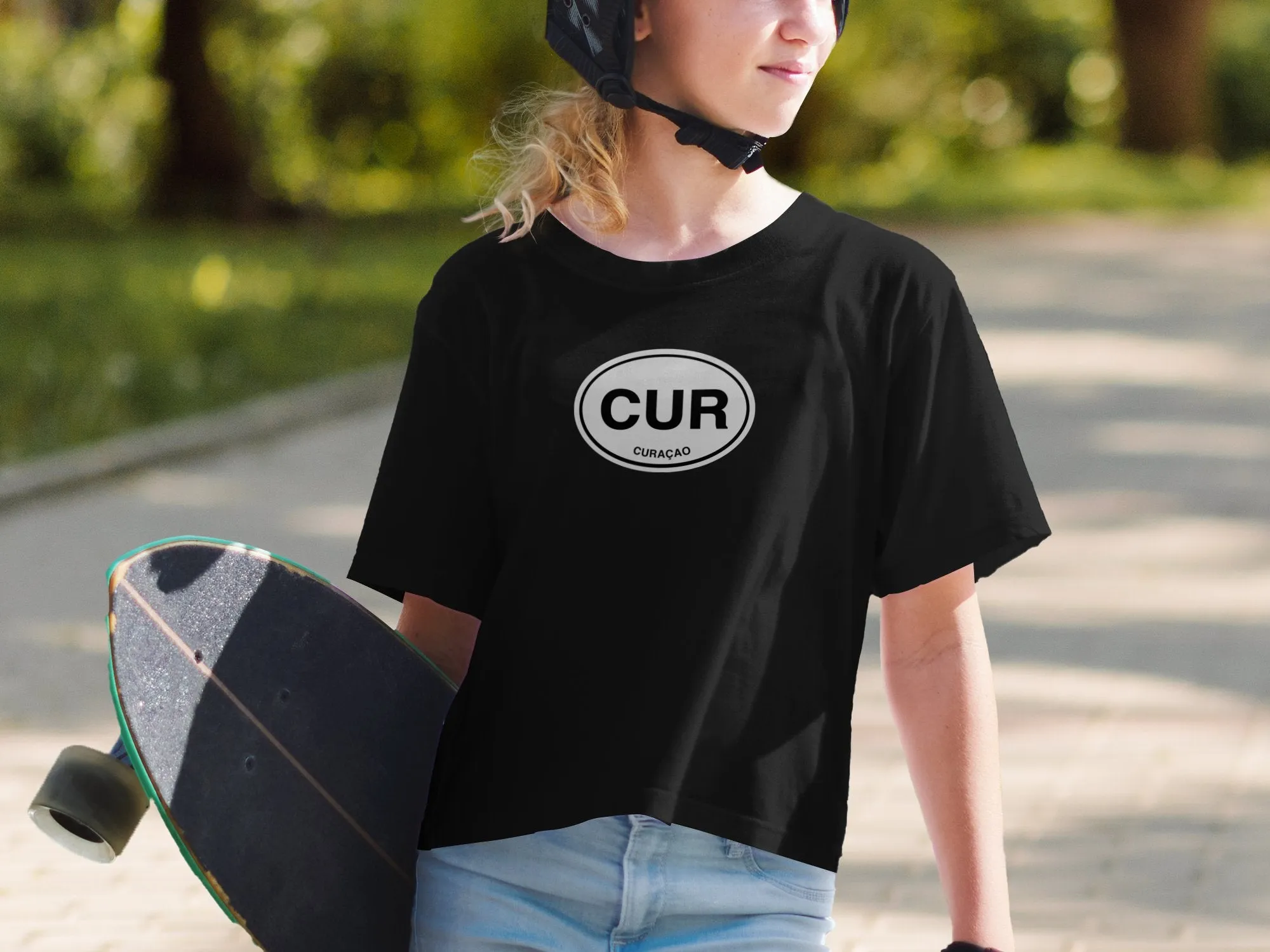 Curacao CUR Oval Emblem Design T-Shirts