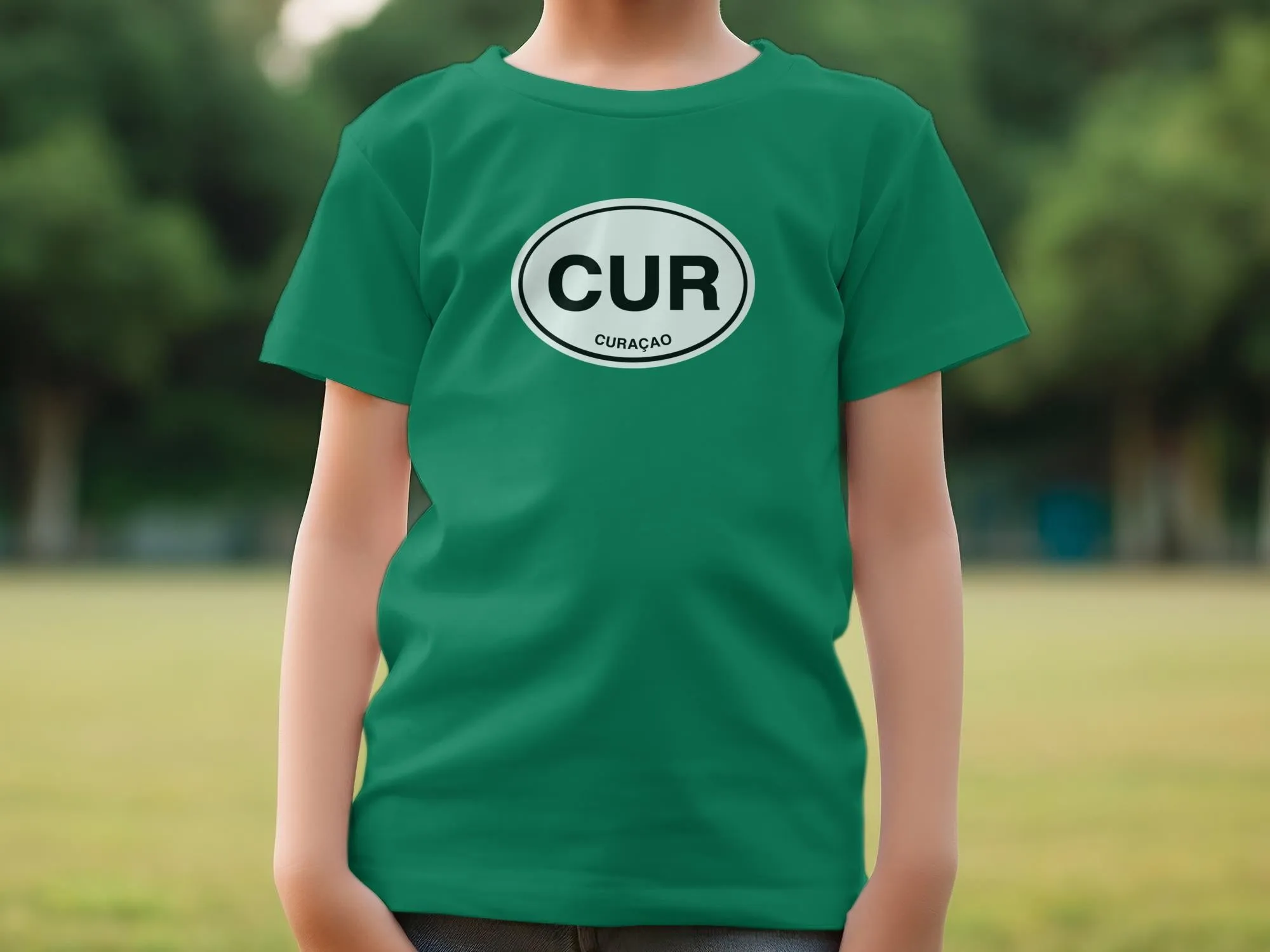 Curacao CUR Oval Emblem Design T-Shirts
