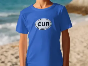 Curacao CUR Oval Emblem Design T-Shirts