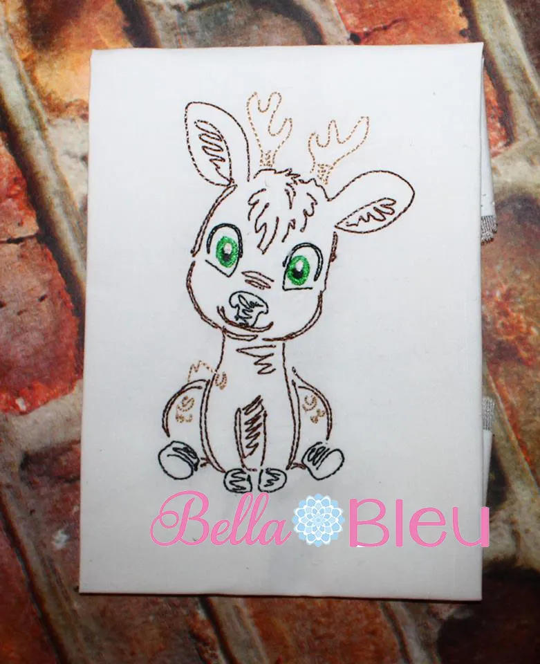 Deer Bean Stitch Colorwork 5x5 Machine embroidery design