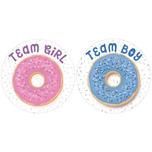 Donut Gender Reveal Party -Team Boy or Team Girl Stickers - 40 Stickers