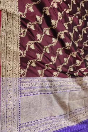 Elegant Maroon Banarasi Silk Dupatta