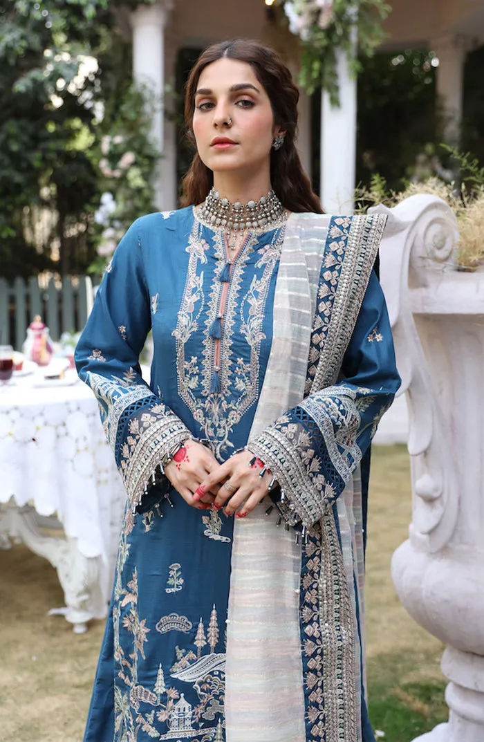 Elegant Navy Blue Embroidered Pakistani Salwar Kameez Party Wear Suit