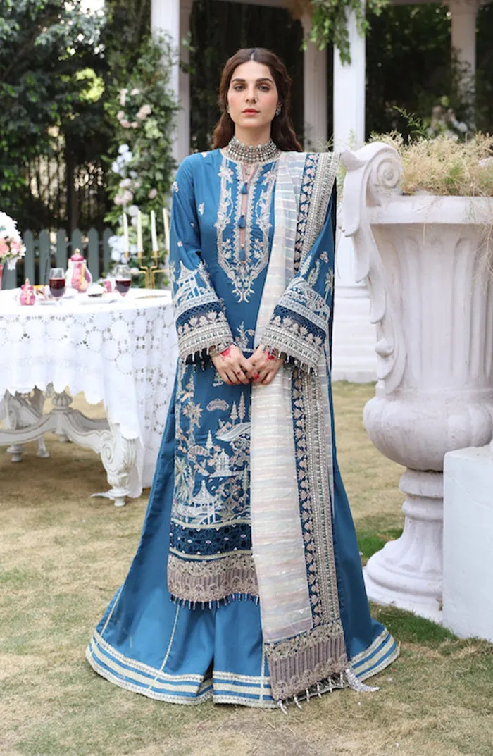 Elegant Navy Blue Embroidered Pakistani Salwar Kameez Party Wear Suit