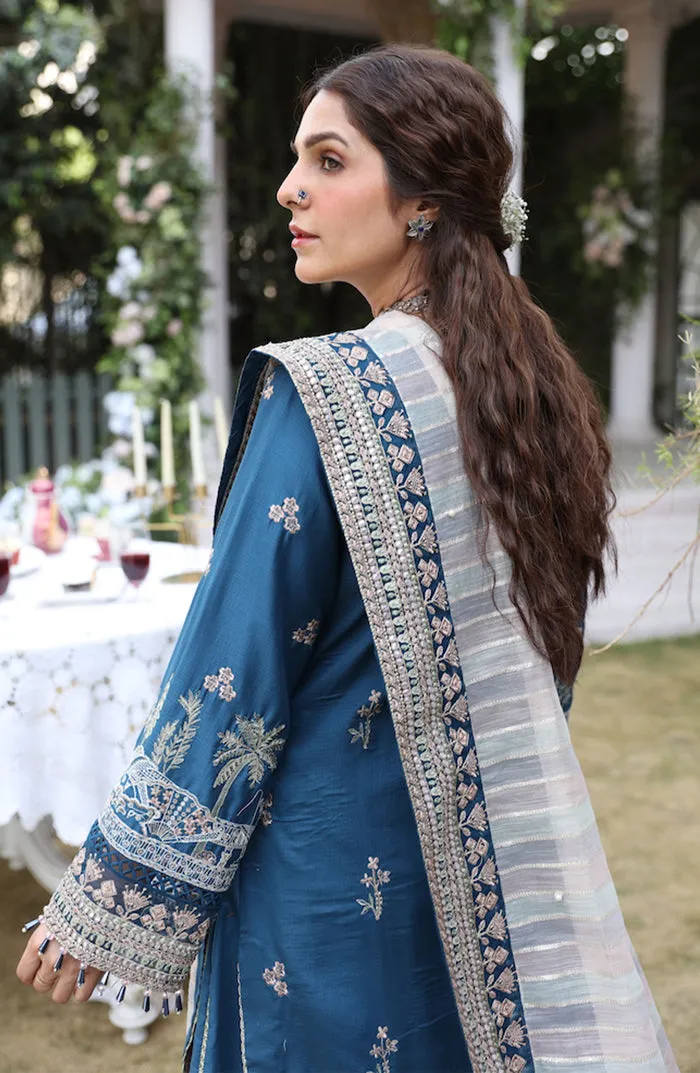 Elegant Navy Blue Embroidered Pakistani Salwar Kameez Party Wear Suit