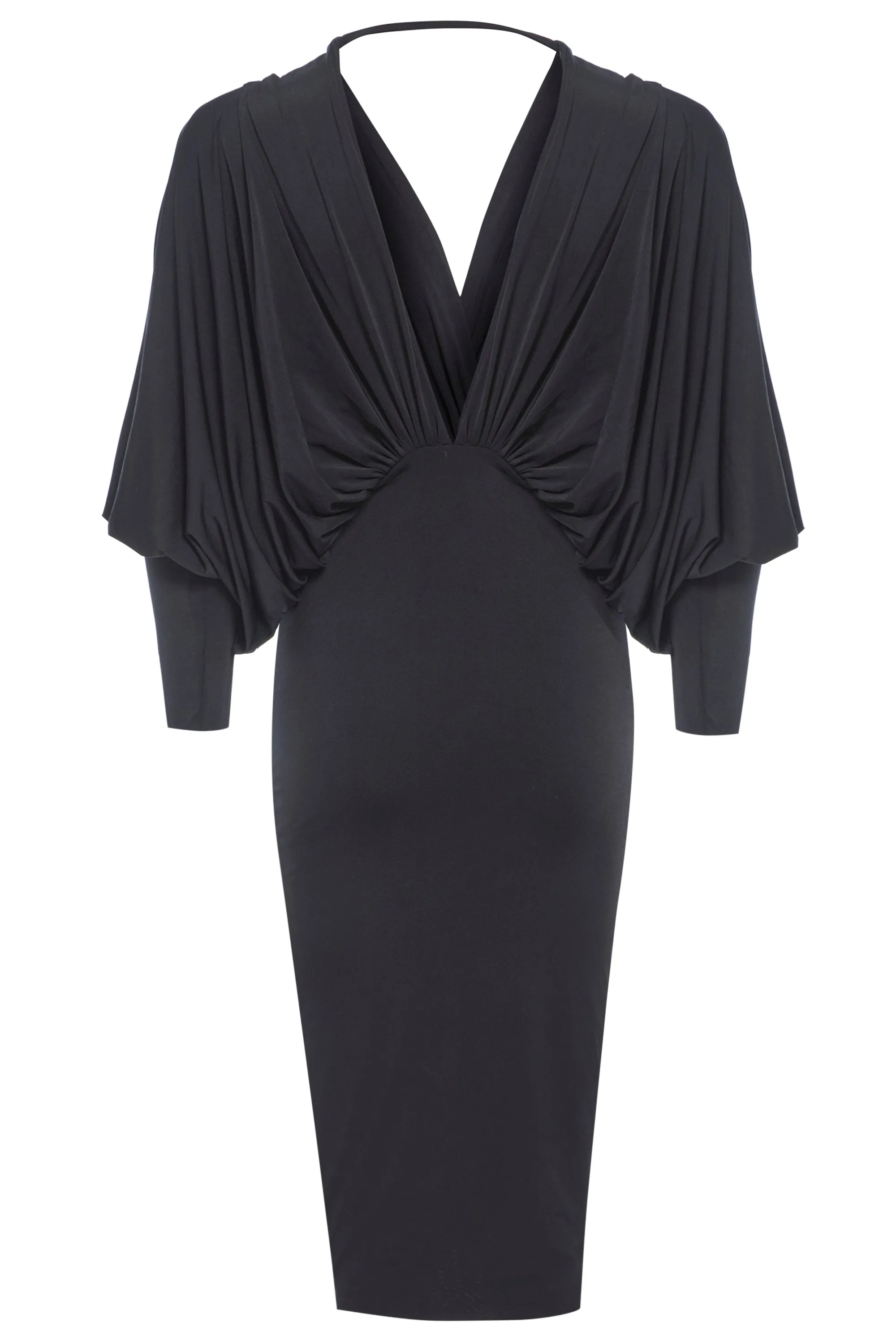 Elegant Silk Touch Batwing Dress