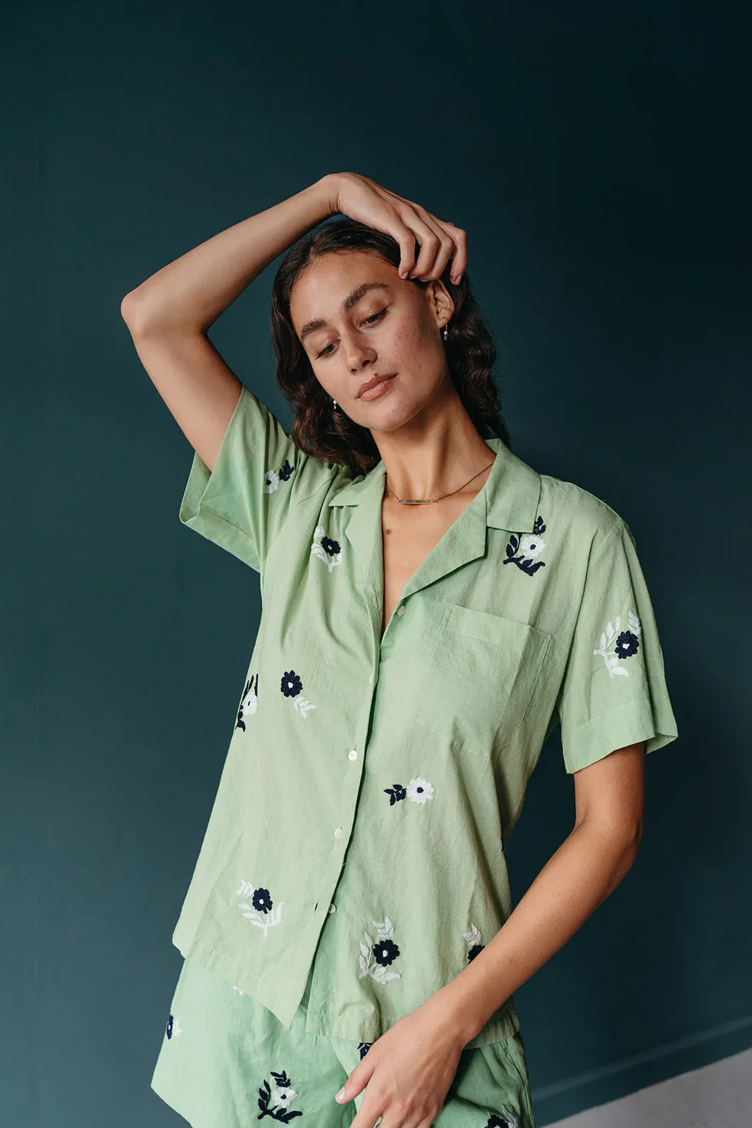 Embroidered Camp Shirt