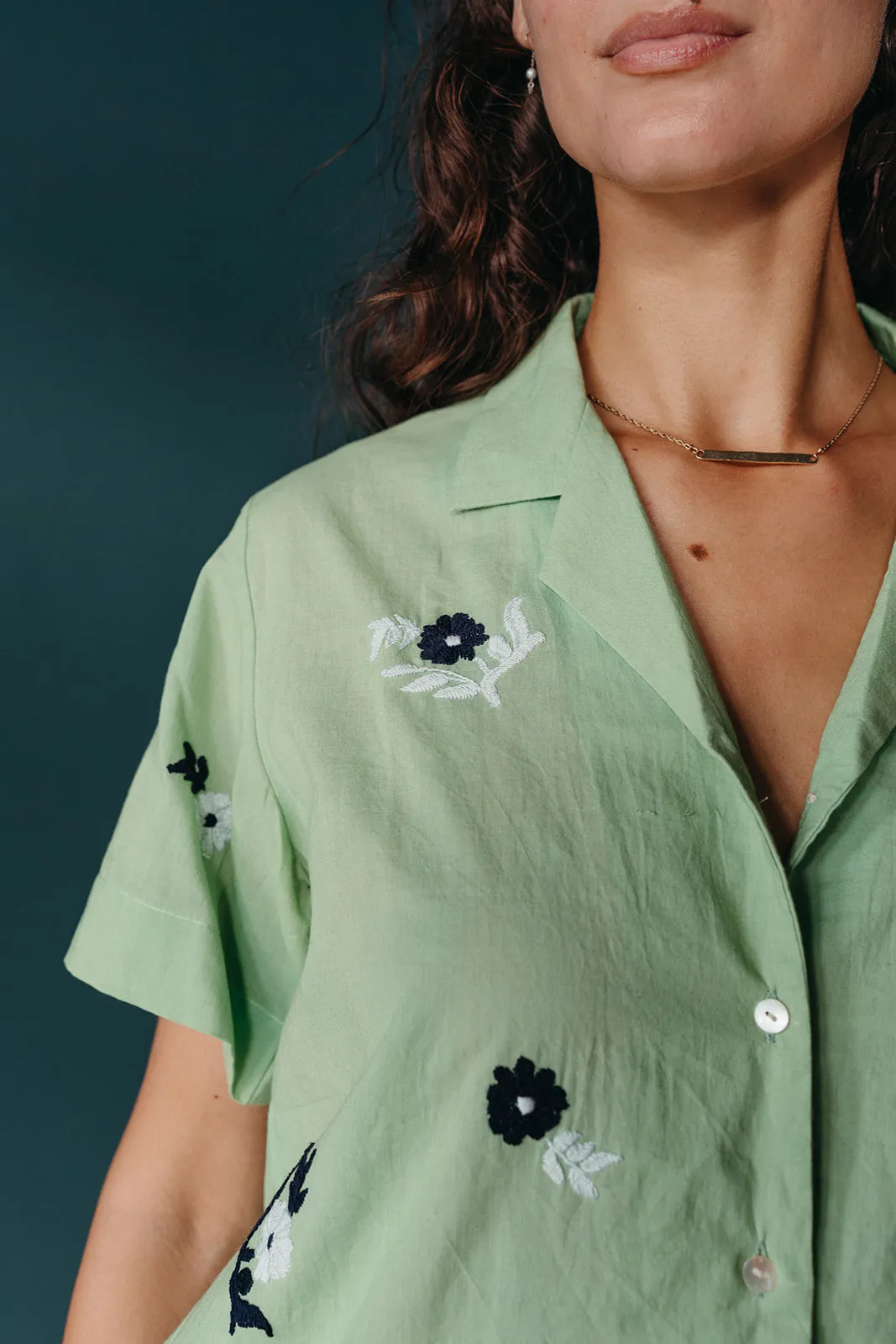 Embroidered Camp Shirt