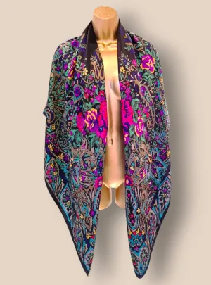 Escada Vintage Multicoloured Silk Square Scarf, Shawl