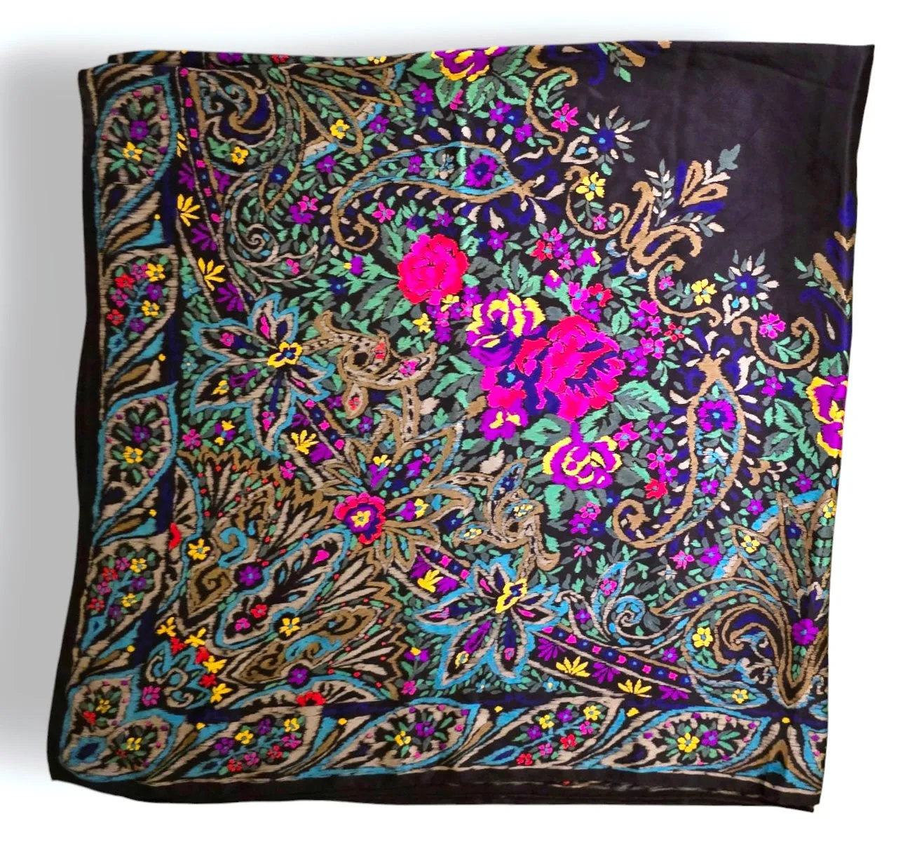 Escada Vintage Multicoloured Silk Square Scarf, Shawl
