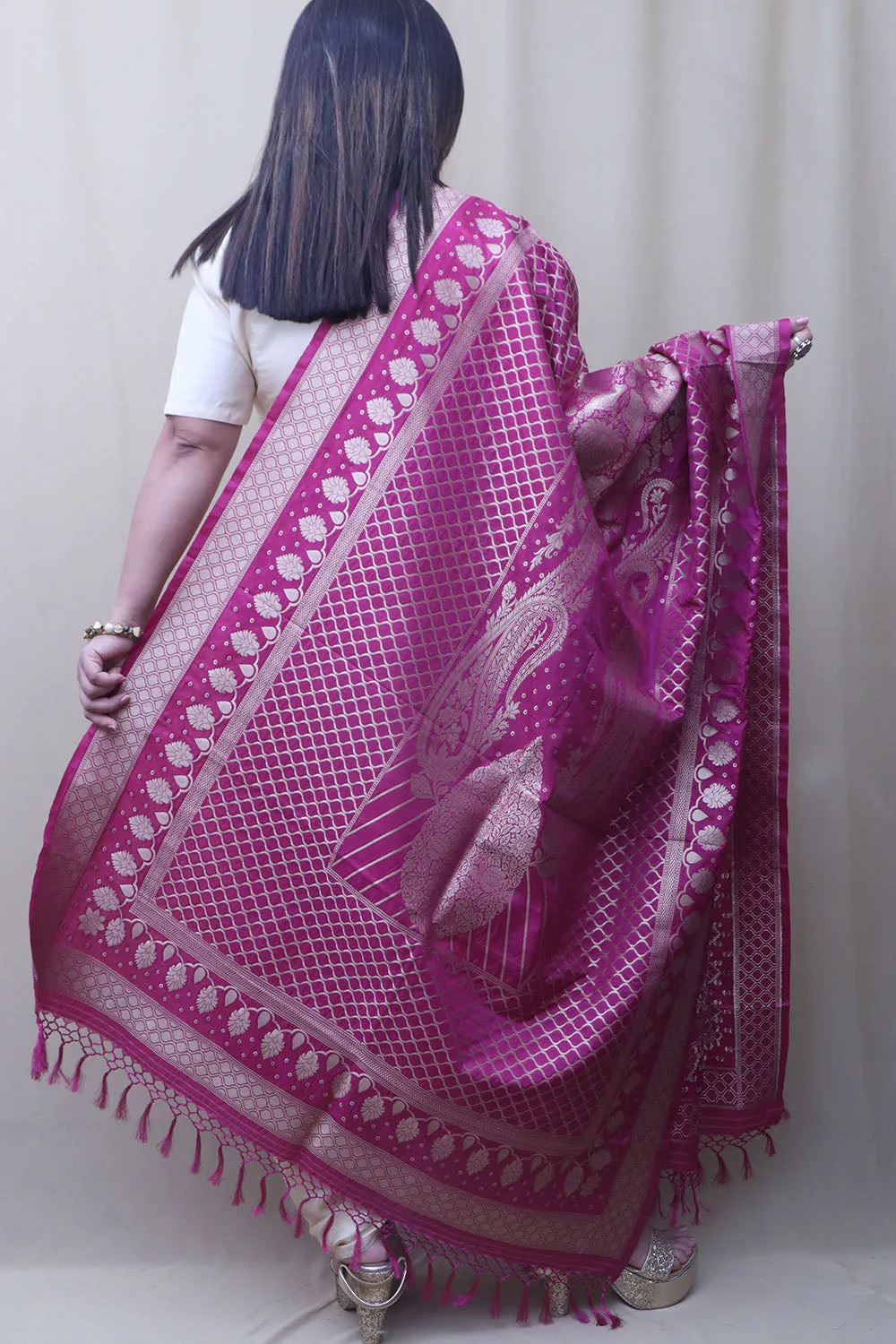 Exquisite Purple Banarasi Silk Dupatta