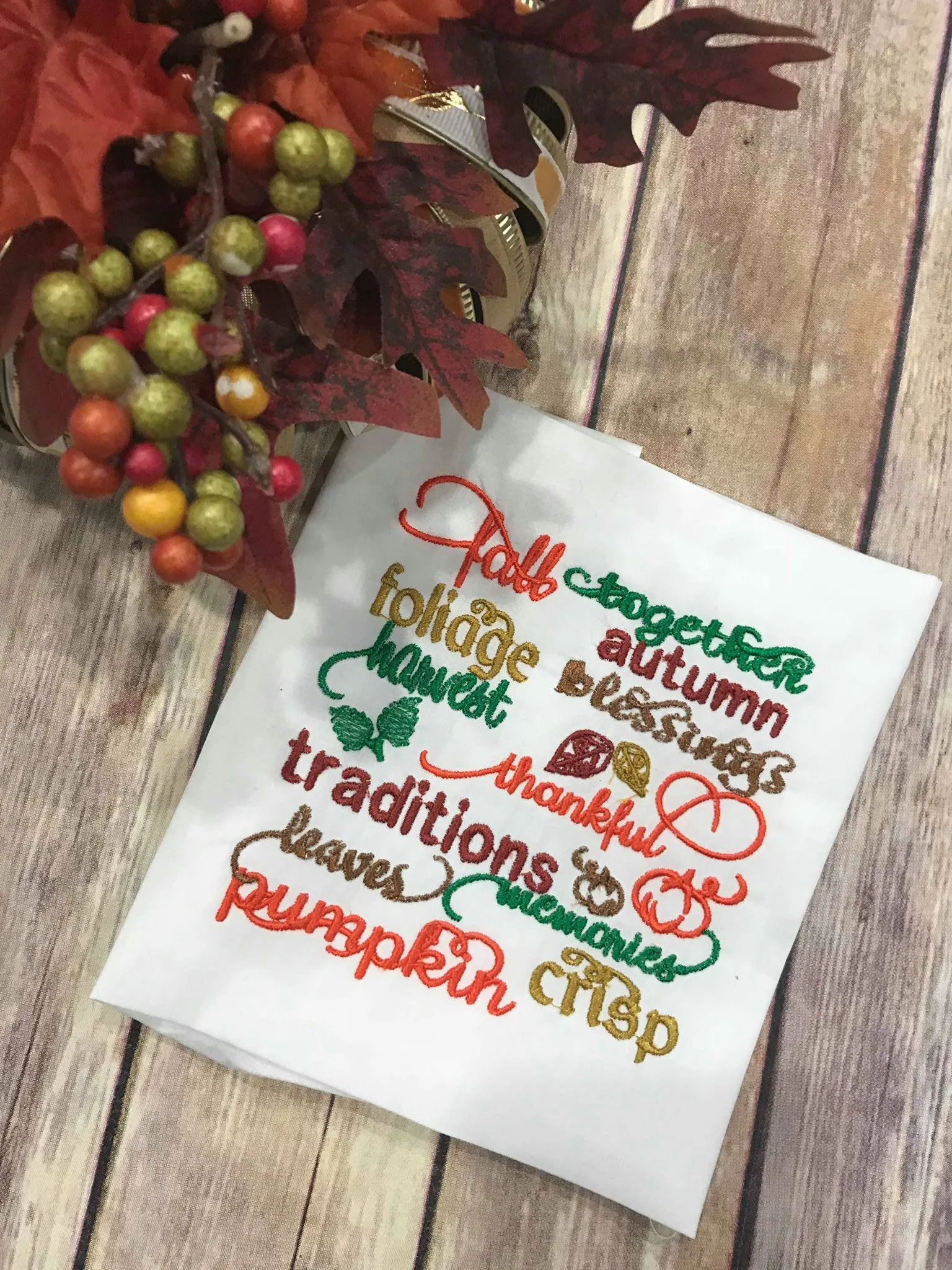 Fall Wording Saying Subway Art Pumpkin machine embroidery design 8x8