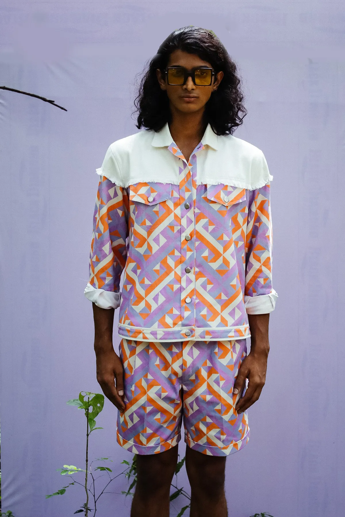 Geometric Printed Bermudas