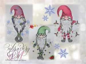 Gnomes christmas set/ embroidery design / two sizes