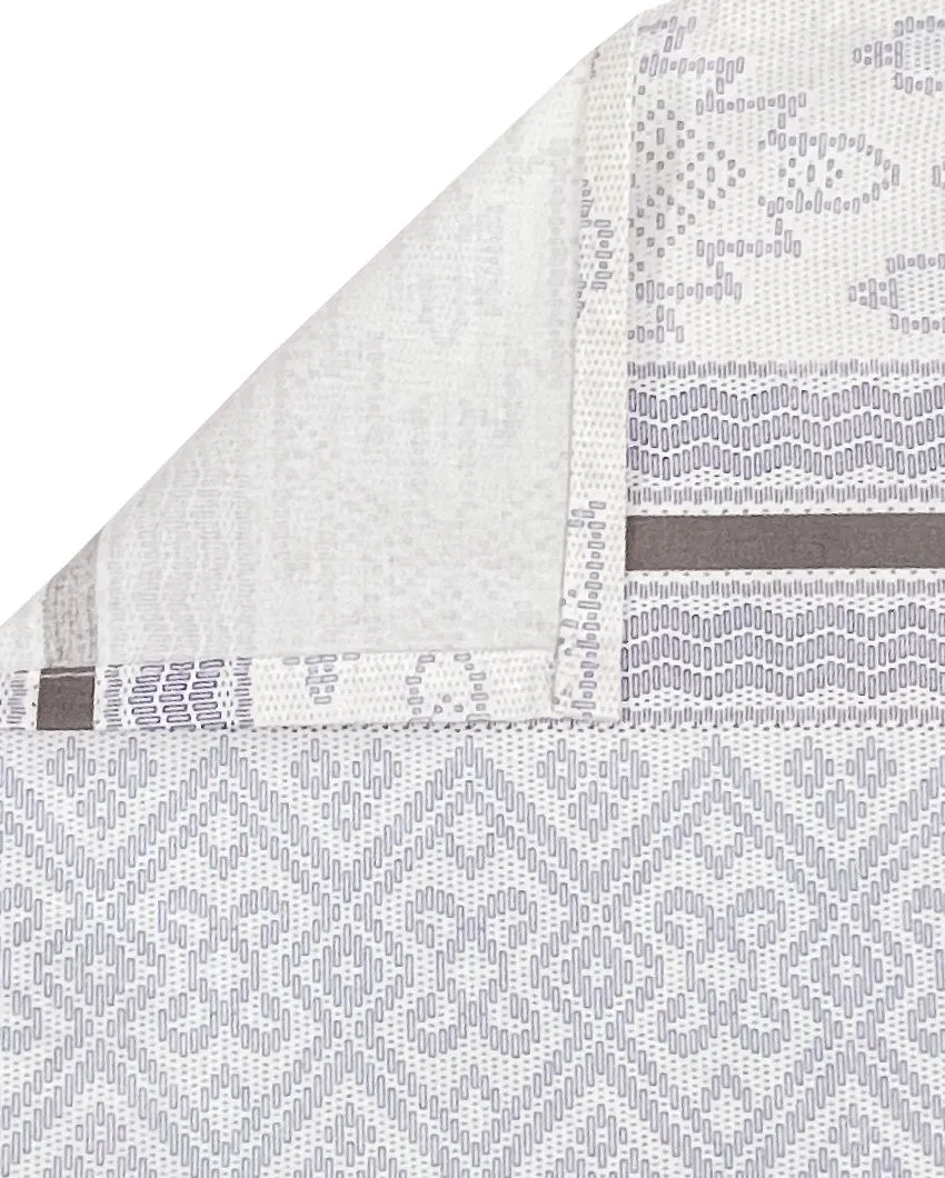 Grey Blue Ananda Cotton Single Bedsheet With Pillow Cover | 90 x 60 inches