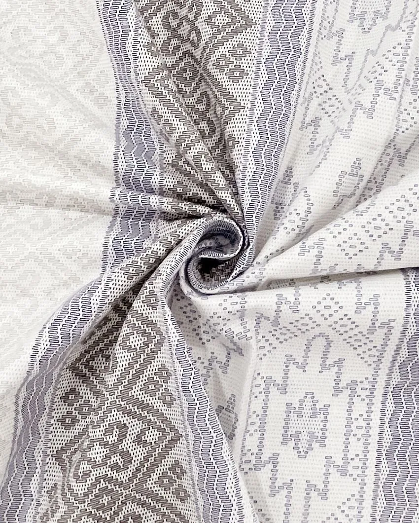 Grey Blue Ananda Cotton Single Bedsheet With Pillow Cover | 90 x 60 inches