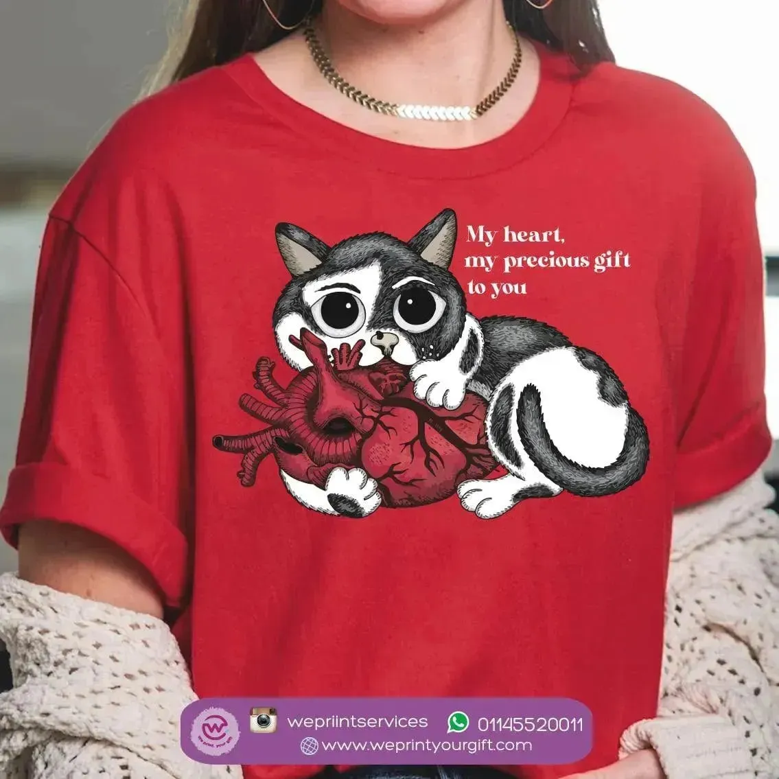Half sleeve T-shirt - Cat