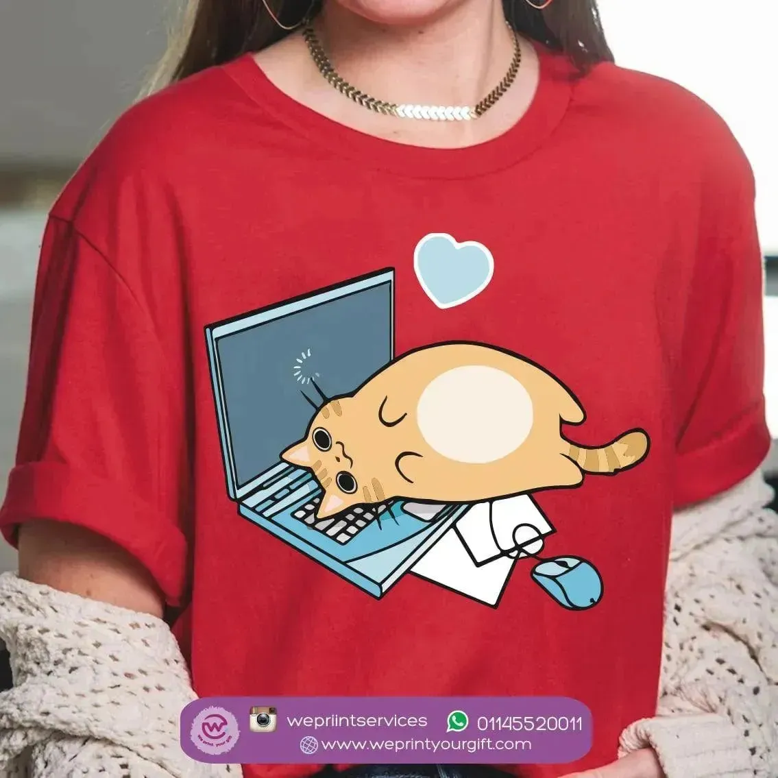 Half sleeve T-shirt - Cat
