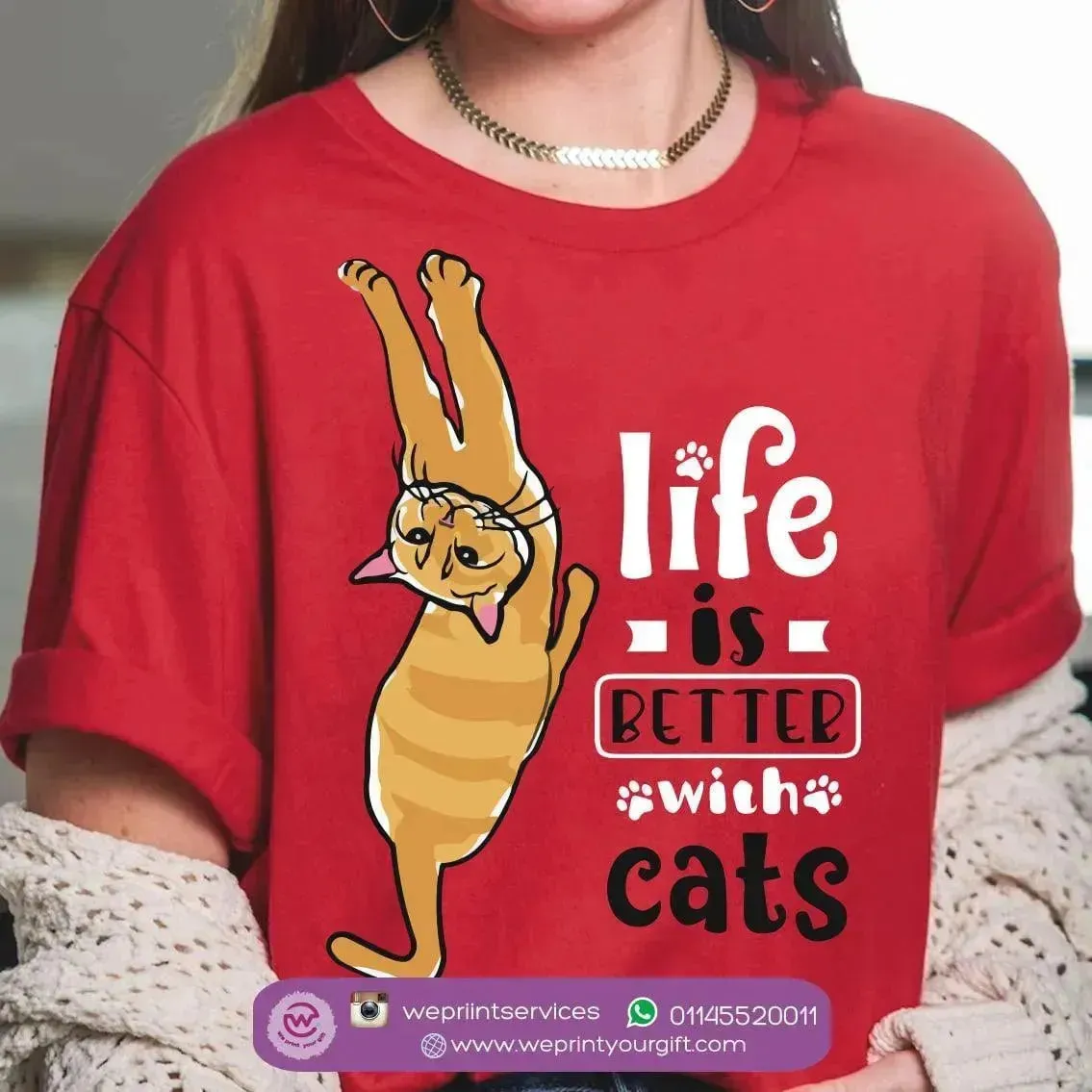 Half sleeve T-shirt - Cat