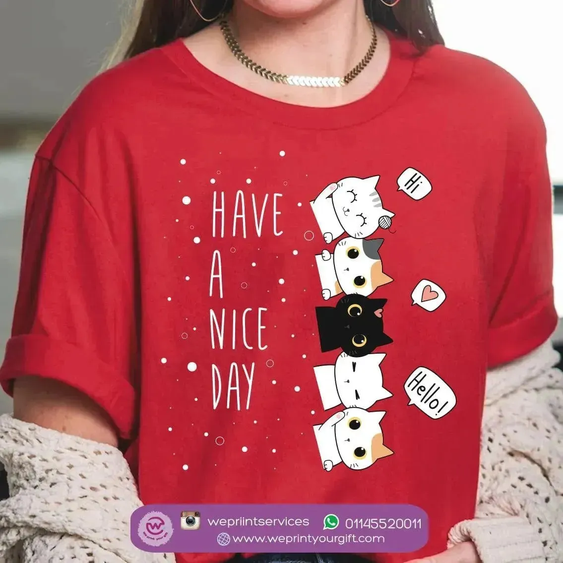 Half sleeve T-shirt - Cat