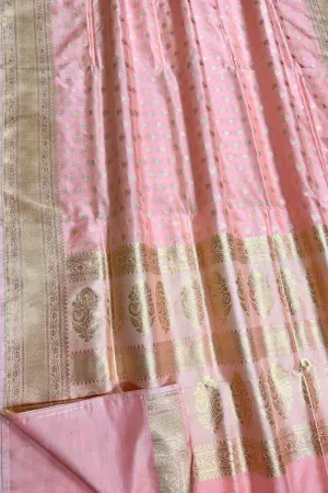 Handloom Banarasi Pure Katan Silk Saree with Small Booti