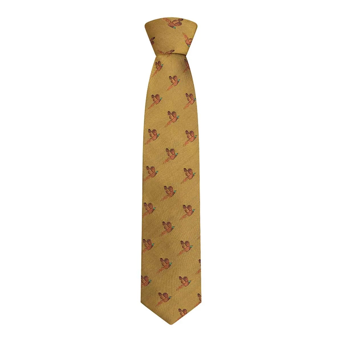 Hoggs of Fife 100% Silk Woven Tie Pheasants Boxed