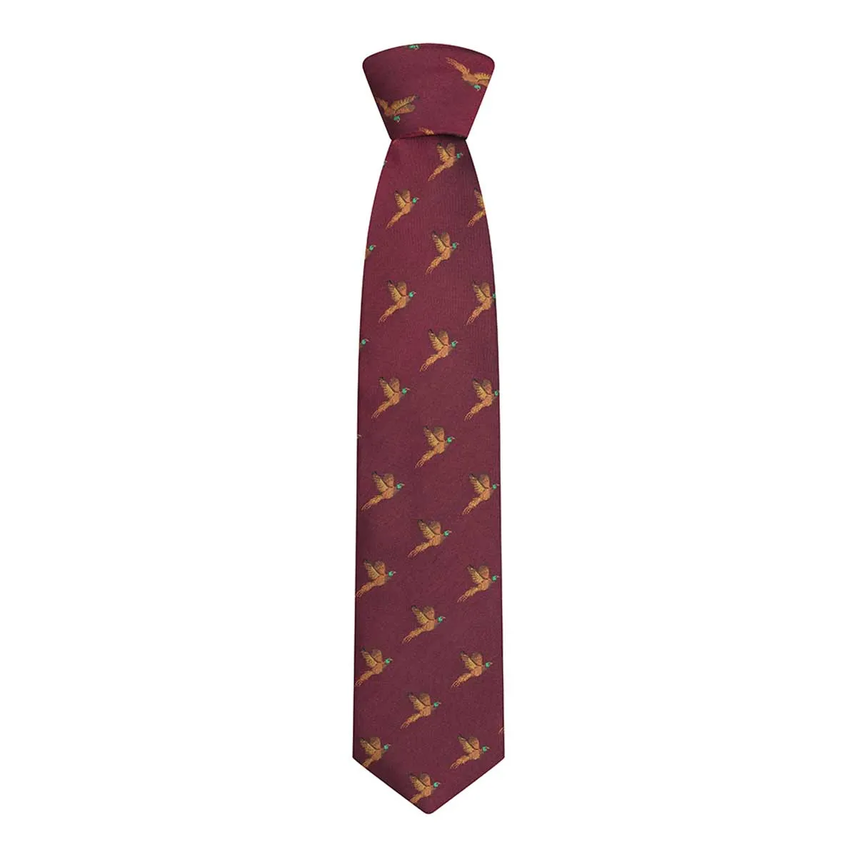 Hoggs of Fife 100% Silk Woven Tie Pheasants Boxed