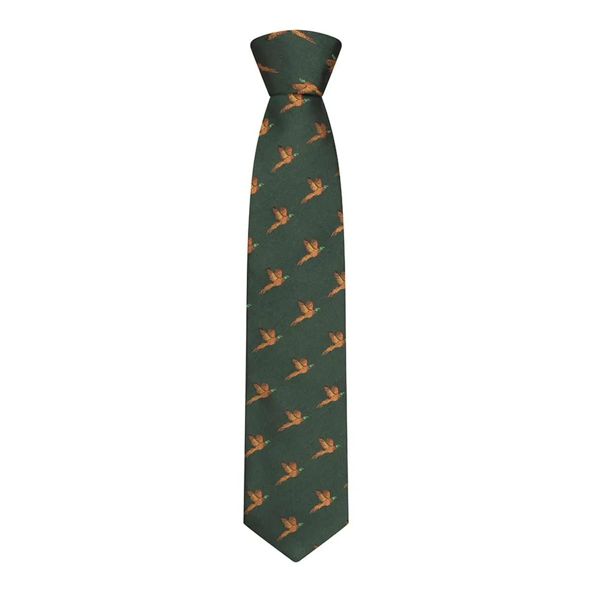Hoggs of Fife 100% Silk Woven Tie Pheasants Boxed