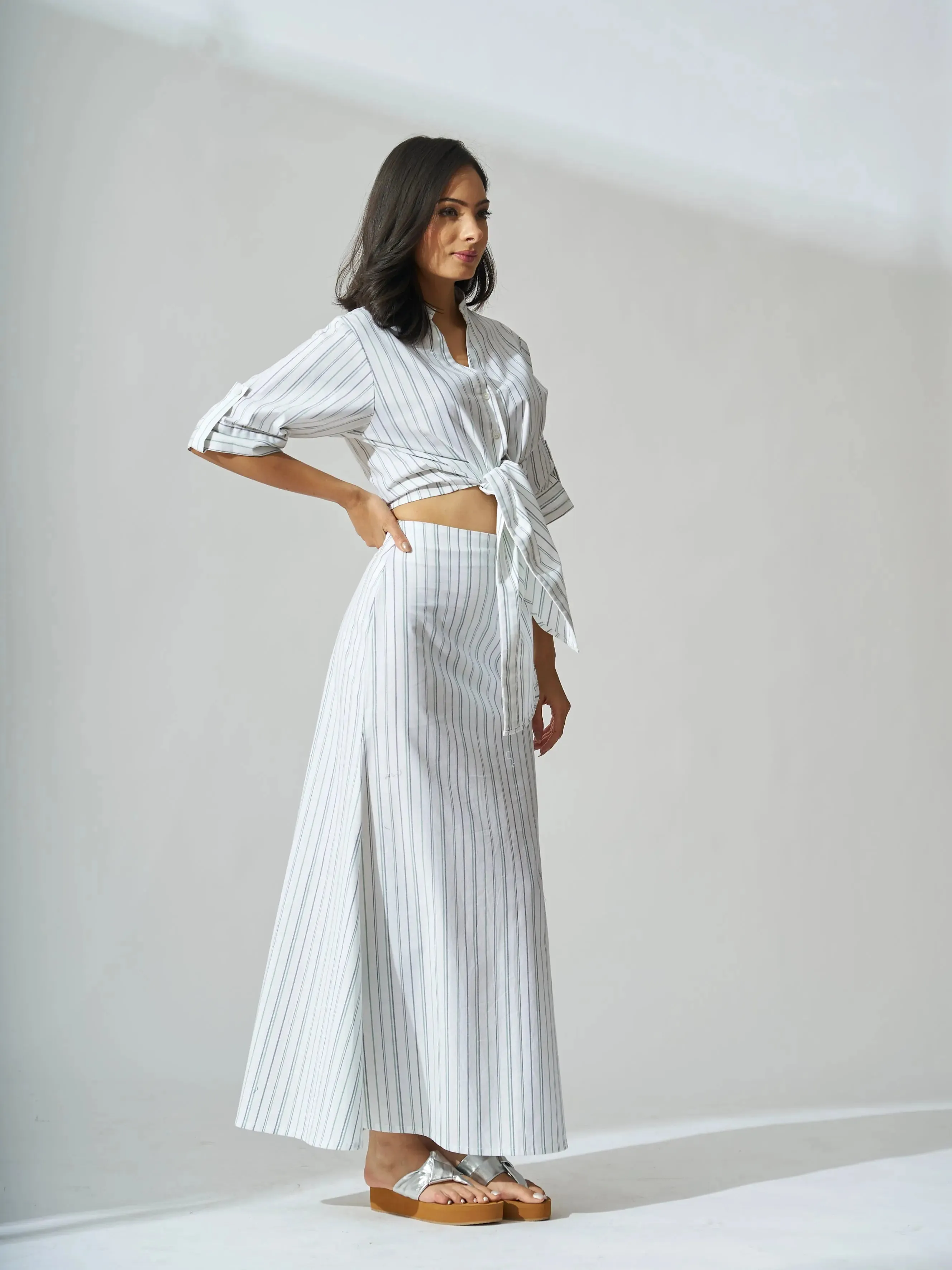 Knot and Flow Cotton Striped Co-ord Set