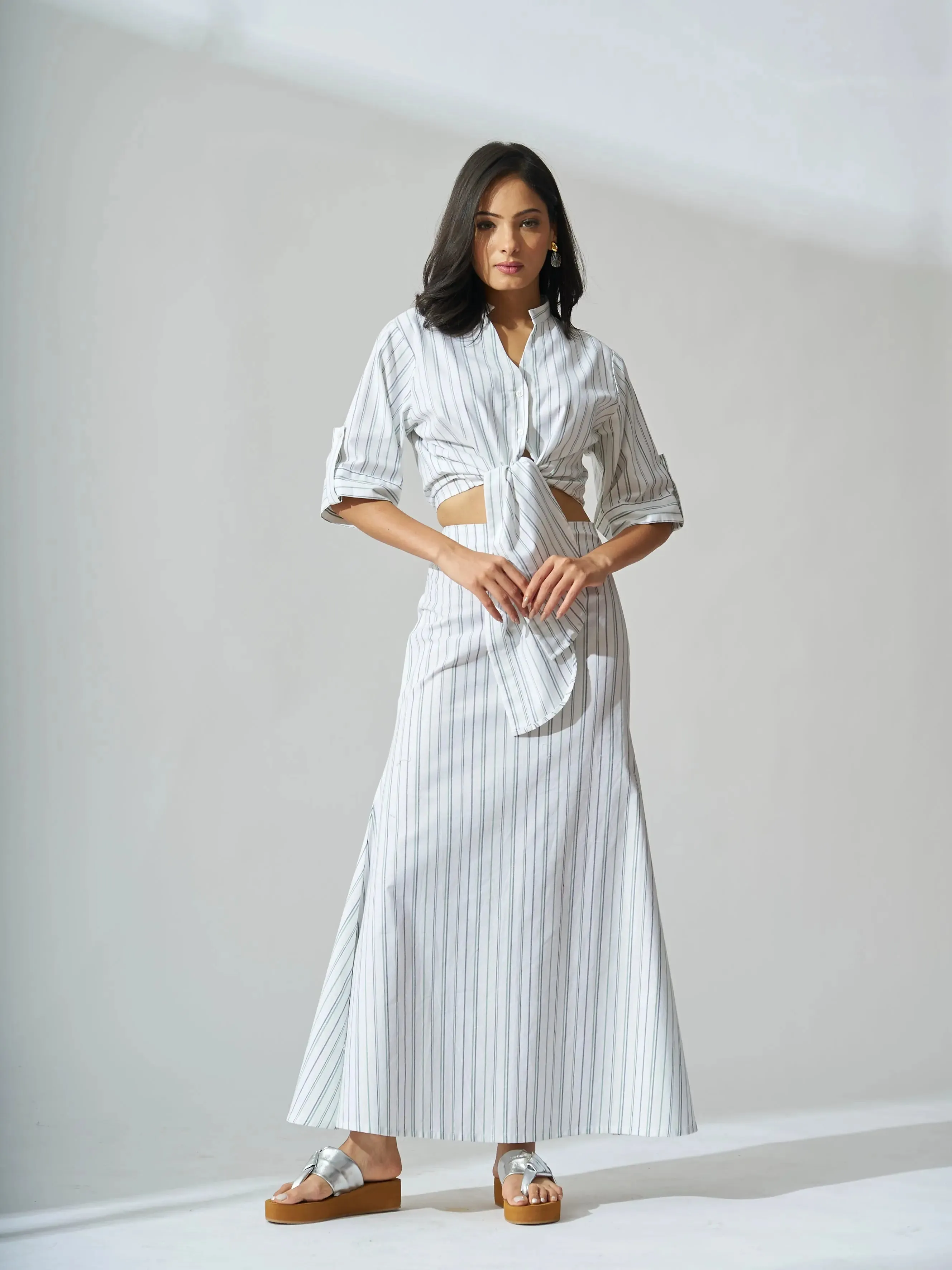 Knot and Flow Cotton Striped Co-ord Set