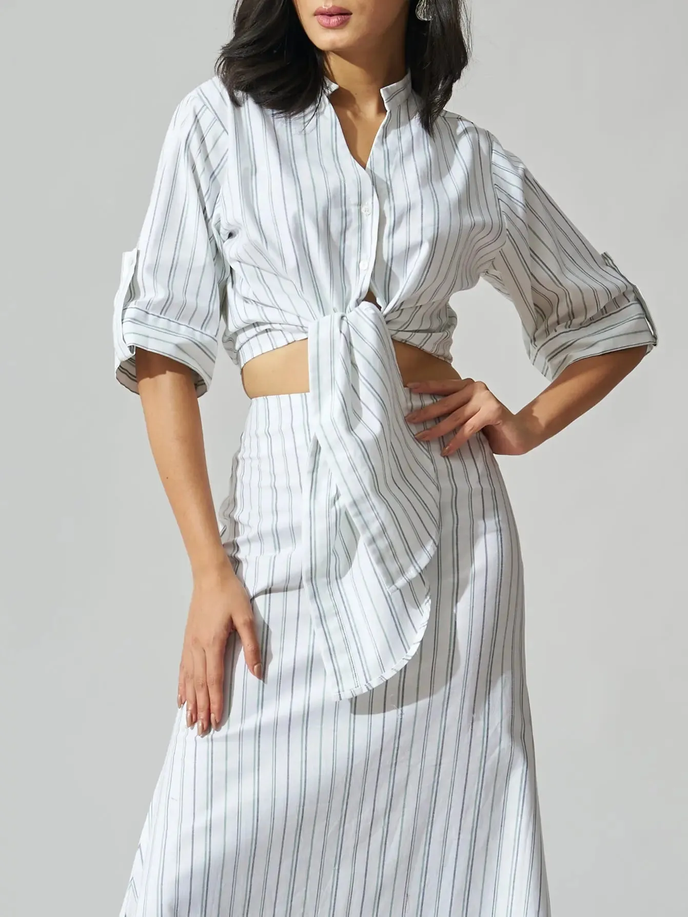 Knot and Flow Cotton Striped Co-ord Set