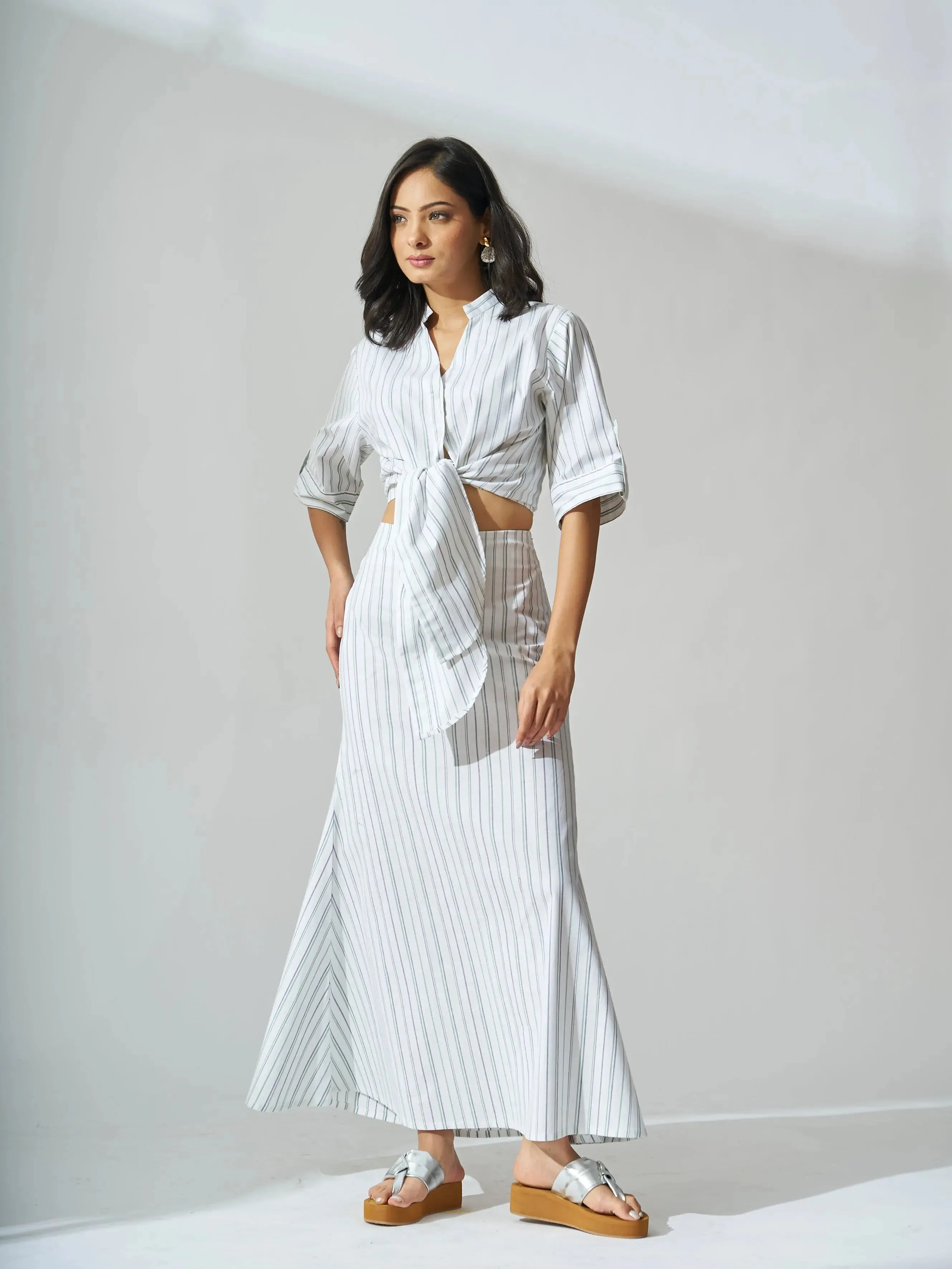 Knot and Flow Cotton Striped Co-ord Set