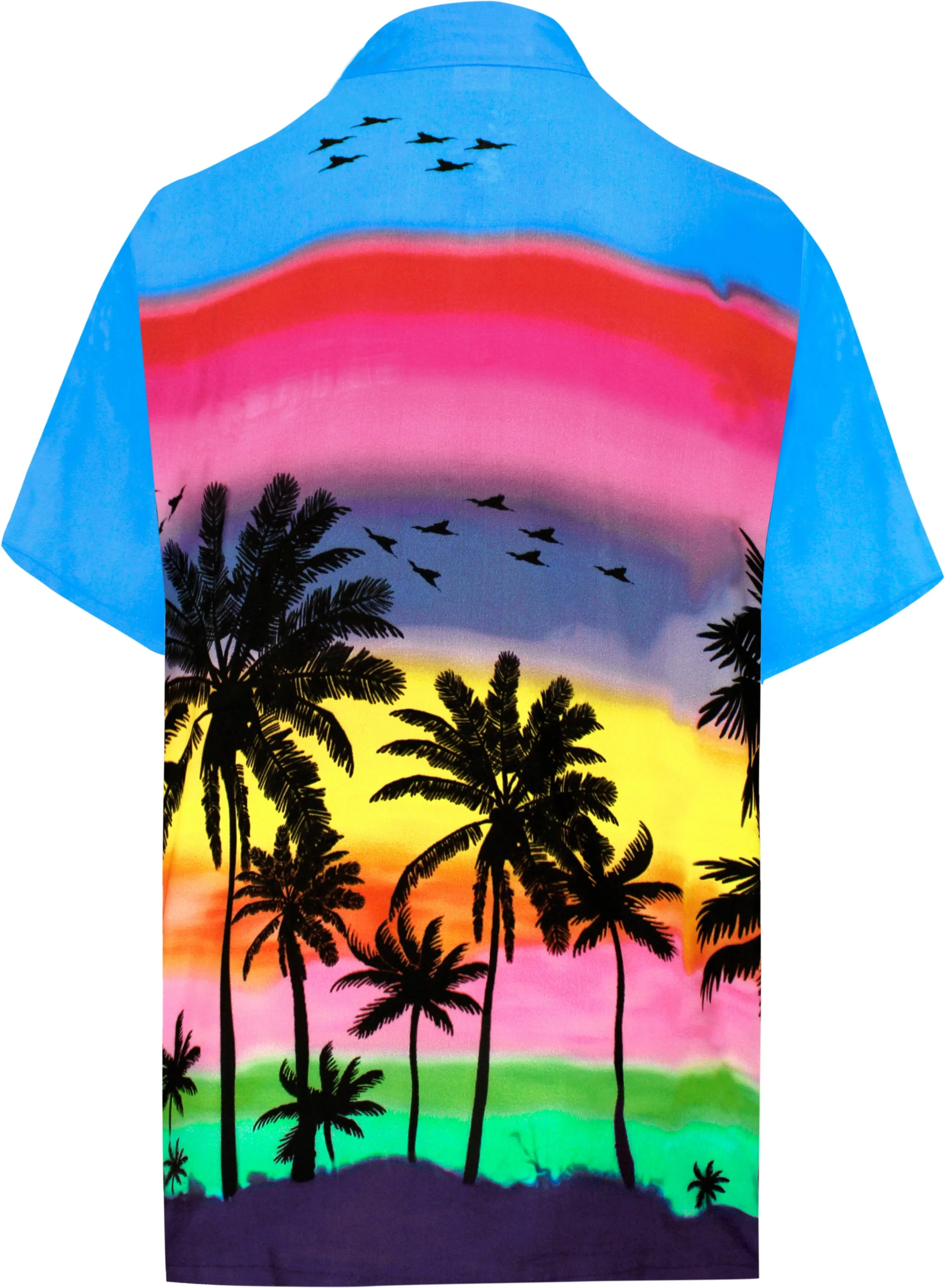 LA LEELA Shirt Casual Button Down Short Sleeve Beach Shirt Men Pocket HD 226