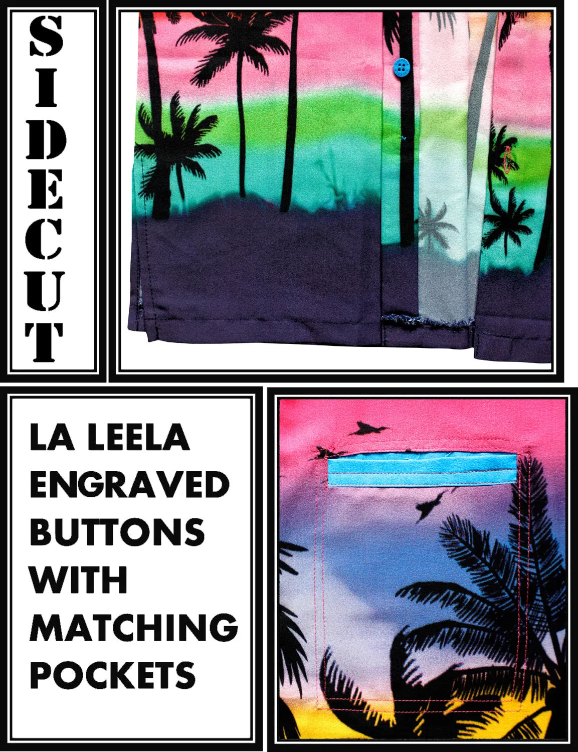 LA LEELA Shirt Casual Button Down Short Sleeve Beach Shirt Men Pocket HD 226