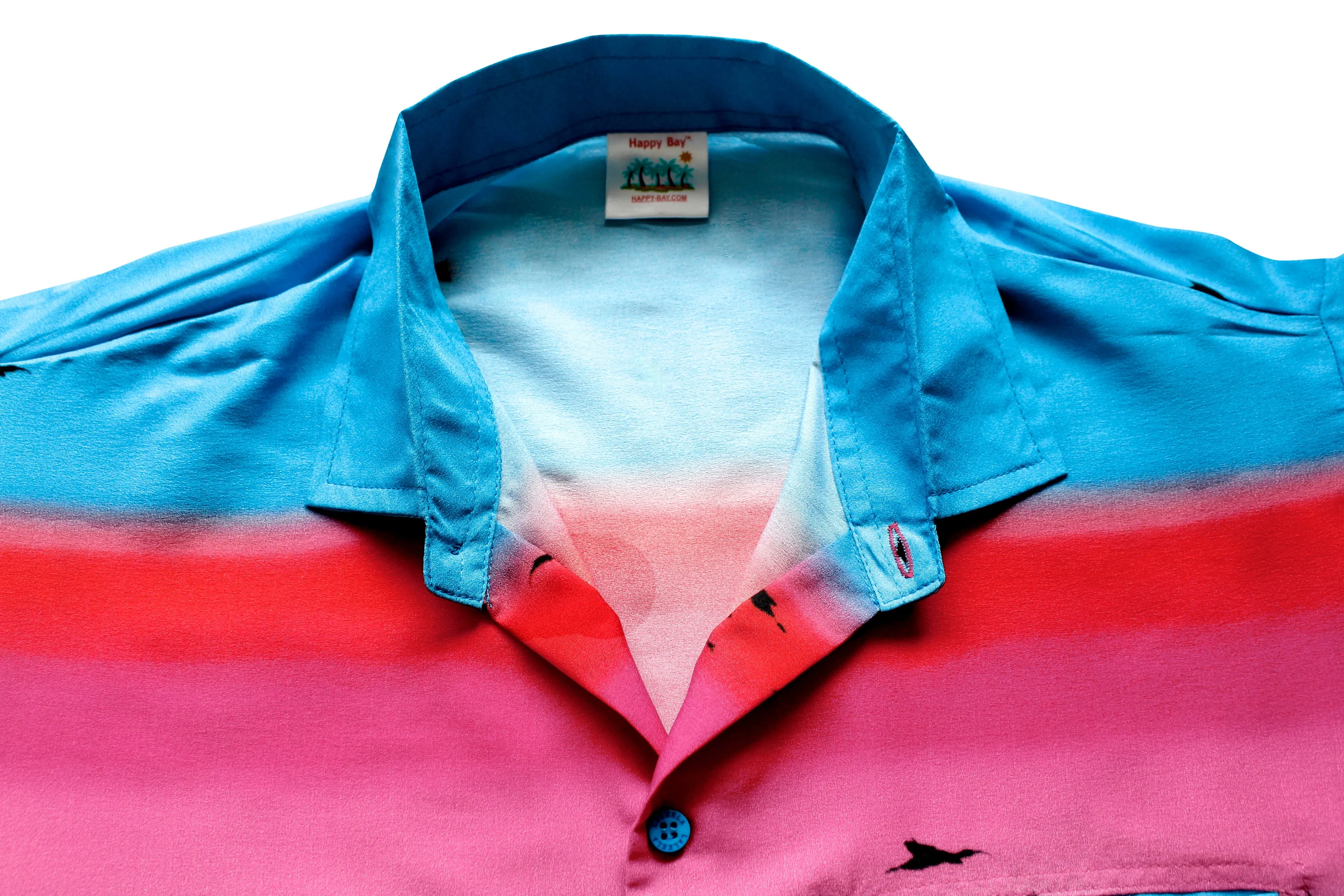 LA LEELA Shirt Casual Button Down Short Sleeve Beach Shirt Men Pocket HD 226