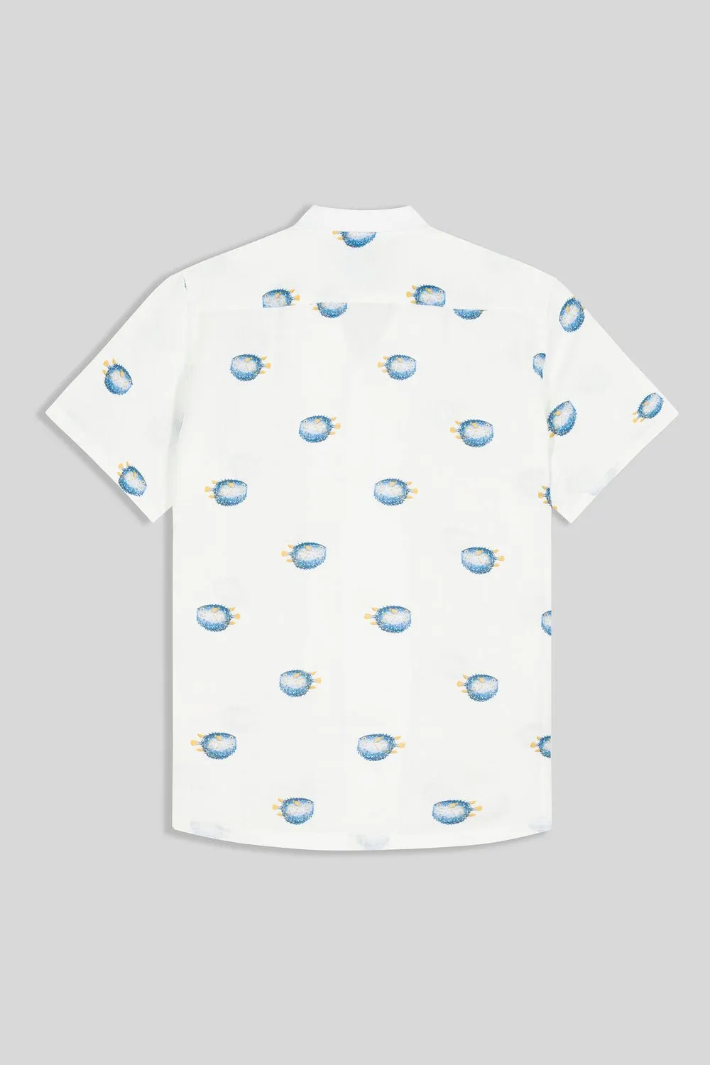 linen shirt with separate pufferfish blue