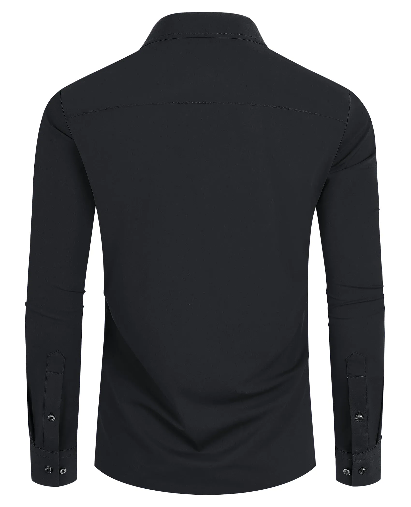 Lion Nardo Slim Fit Black Dress Shirts for Men Wrinkle Free Mens Dress Shirts Long Sleeve Big Muscle Fit Button Up Shirt
